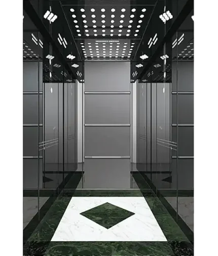 Black Titanium Mirrored Passenger Elevators