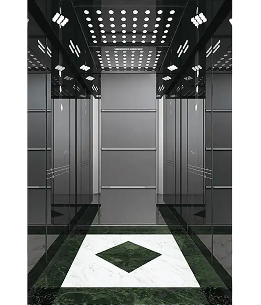 1839874280289634-black-titanium-mirrored-passenger-elevators-he-p15 Black Titanium Mirrored Passenger Elevators - Image 1