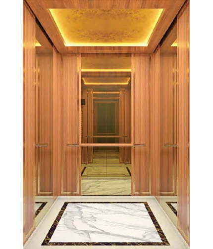 Modern Wooden Paneled Passenger Elevator