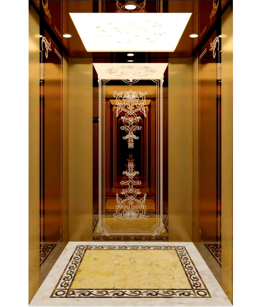 1844898806486811-hayashimu-golden-designed-passenger-elevator-he-p43 Rose Gold Stainless Steel Framed Passenger Elevator - Image 1